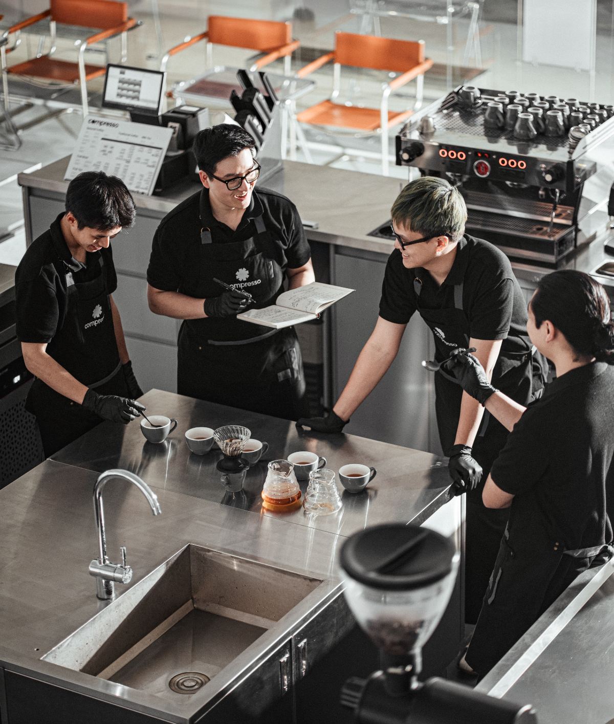 Barista cupping session